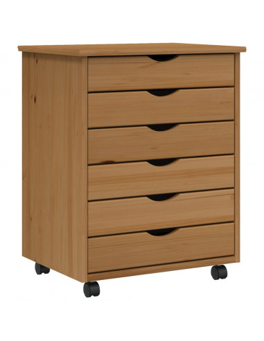 Armadietto Rotante con Cassetti MOSS Miele Legno Massello Pino