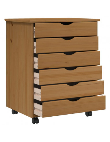 Armadietto Rotante con Cassetti MOSS Miele Legno Massello Pino