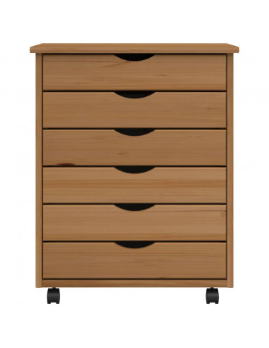 Armadietto Rotante con Cassetti MOSS Miele Legno Massello Pino