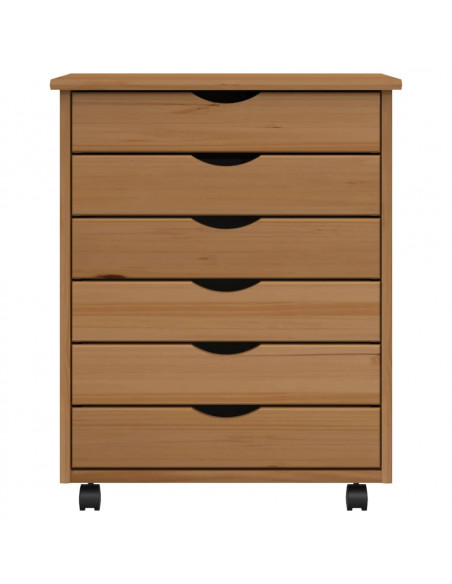 Armadietto Rotante con Cassetti MOSS Miele Legno Massello Pino