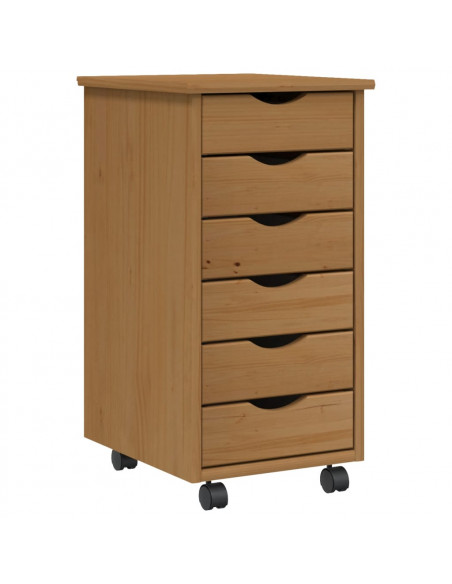 Armadietto Rotante con Cassetti MOSS Miele Legno Massello Pino