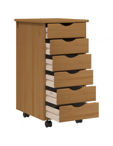 Armadietto Rotante con Cassetti MOSS Miele Legno Massello Pino