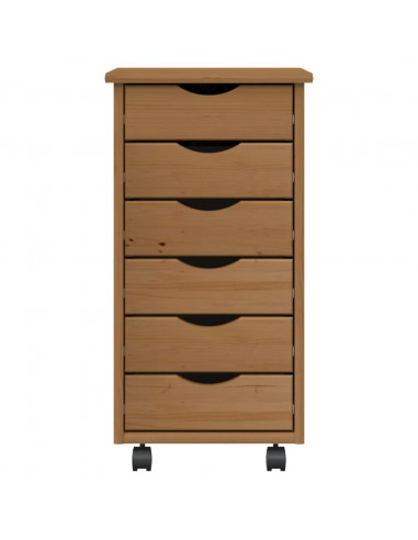 Armadietto Rotante con Cassetti MOSS Miele Legno Massello Pino