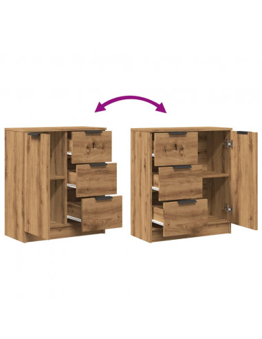 Credenza Rovere Artigianale 60x30x70 cm in Legno Multistrato