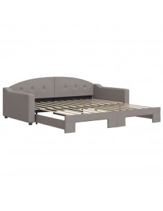 Divano Letto con Letto Estraibile Tortora 100x200 cm in Tessuto 2