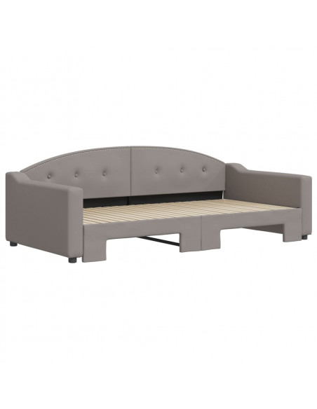 Divano Letto con Letto Estraibile Tortora 100x200 cm in Tessuto