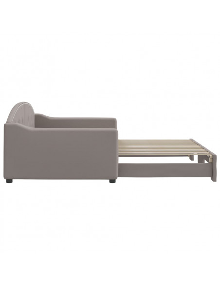Divano Letto con Letto Estraibile Tortora 100x200 cm in Tessuto