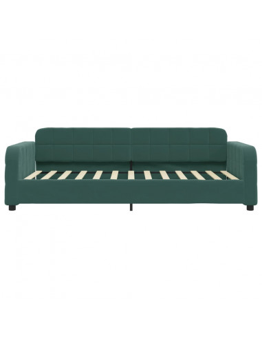 Divano Letto Estraibile Cassetti Verde Scuro 90x200cm Velluto