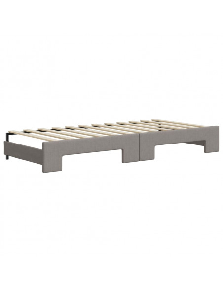 Divano Letto Estraibile con Cassetti Tortora 100x200 cm Tessuto