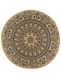 Tappeto Lavorato a Mano in Juta con Stampa Blu Scuro 90 cm