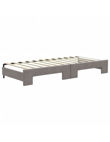 Divano Letto Estraibile con Cassetti Tortora 80x200 cm Tessuto