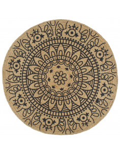 Tappeto Lavorato a Mano in Juta con Stampa Blu Scuro 120 cm