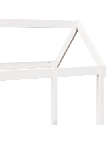 Dormeuse con Tetto 80x200 cm Bianco in Legno Massello di Pino