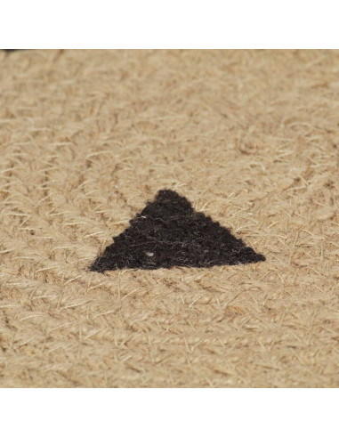 Tappeto Lavorato a Mano in Juta con Stampa a Triangoli 120 cm