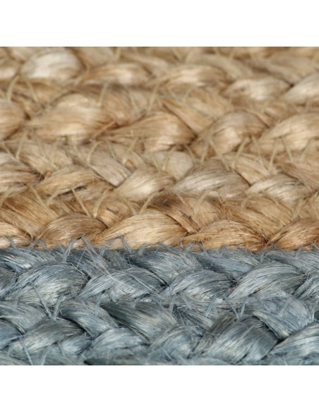 Tappeto Lavorato a Mano in Juta con Bordo Verde Oliva 240 cm