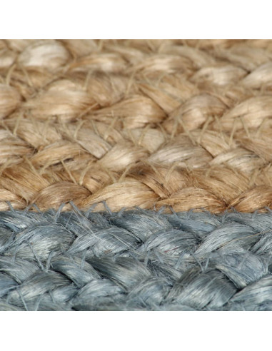 Tappeto Lavorato a Mano in Juta con Bordo Verde Oliva 210 cm