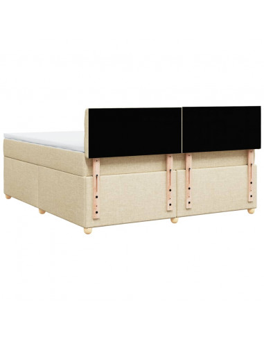 Giroletto a Molle con Materasso Crema 180x200 cm in Tessuto