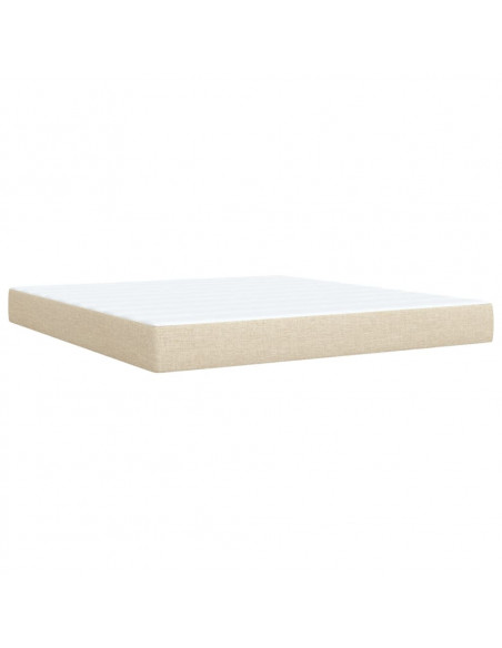 Giroletto a Molle con Materasso Crema 180x200 cm in Tessuto