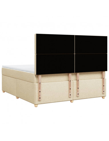 Giroletto a Molle con Materasso Crema 180x200 cm in Tessuto