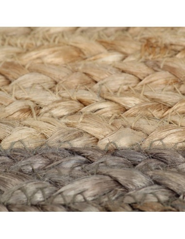 Tappeto Lavorato a Mano in Juta con Bordo Grigio 240 cm