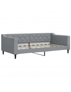 Letto da Giorno Grigio Chiaro 90x190 cm in Tessuto 2