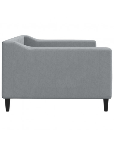 Letto da Giorno Grigio Chiaro 90x190 cm in Tessuto
