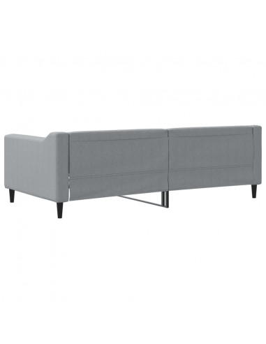 Letto da Giorno Grigio Chiaro 90x190 cm in Tessuto