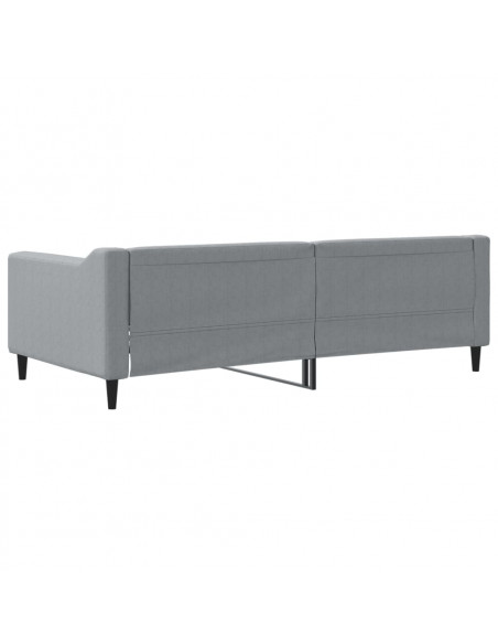 Letto da Giorno Grigio Chiaro 90x190 cm in Tessuto