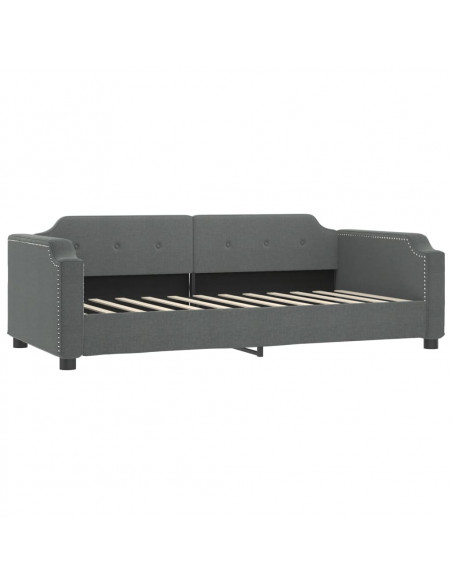 Letto da Giorno Grigio Scuro 100x200 cm in Tessuto
