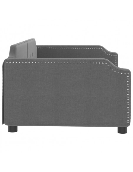 Letto da Giorno Grigio Scuro 100x200 cm in Tessuto