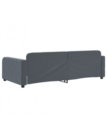 Letto da Giorno Grigio Scuro 90x200 cm in Velluto