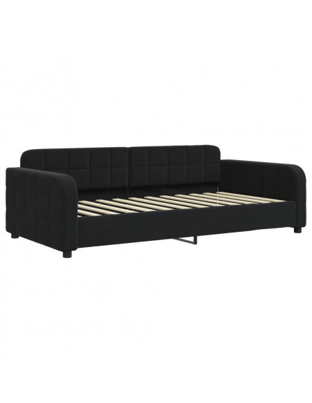 Letto da Giorno Nero 90x200 cm in Velluto