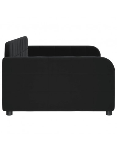 Letto da Giorno Nero 90x200 cm in Velluto