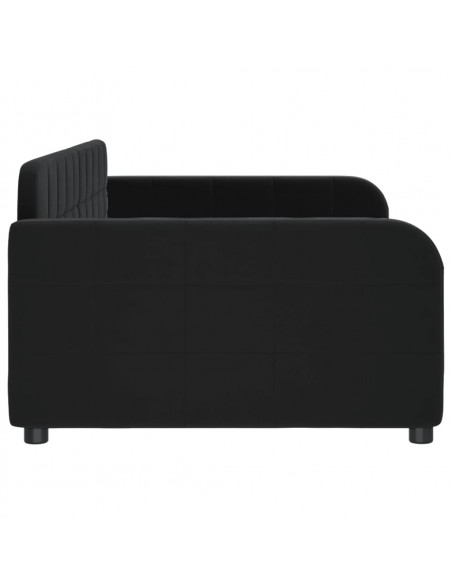 Letto da Giorno Nero 90x200 cm in Velluto