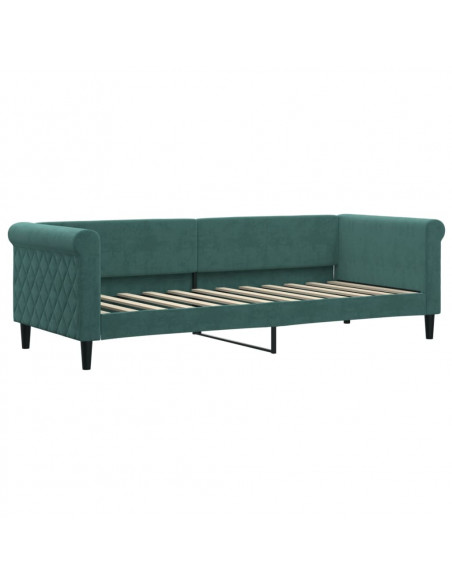 Letto da Giorno Verde Scuro 80x200 cm in Velluto