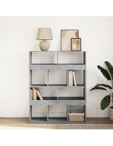 Libreria Grigio Cemento 100x33x125,5 cm in Legno Multistrato
