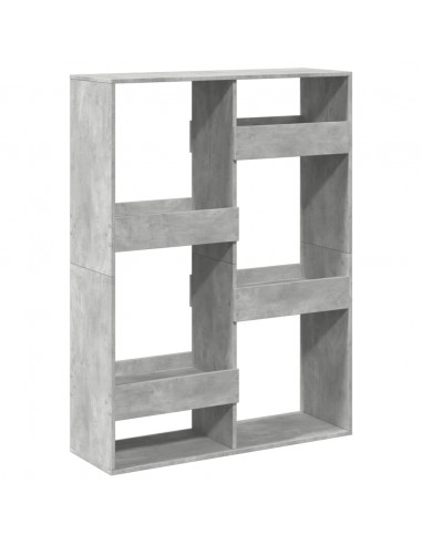 Libreria Grigio Cemento 100x33x135 cm in Legno Multistrato