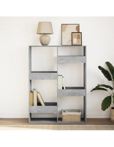 Libreria Grigio Cemento 100x33x135 cm in Legno Multistrato