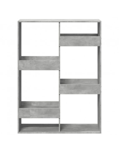 Libreria Grigio Cemento 100x33x135 cm in Legno Multistrato