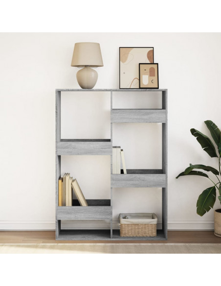 Libreria Grigio Sonoma 100x33x135 cm in Legno Multistrato