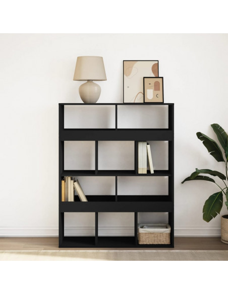 Libreria Nera 100x33x125,5 cm in Legno Multistrato