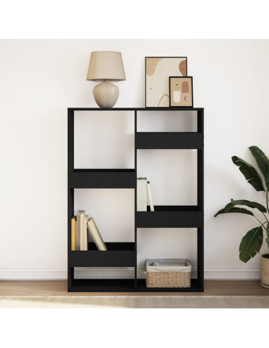 Libreria Nera 100x33x135 cm in Legno Multistrato