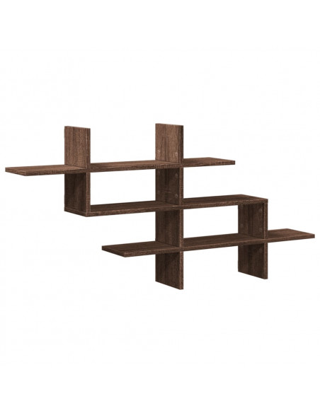 Mensola a Muro Rovere Marrone 124,5x18x60,5cm in Truciolato