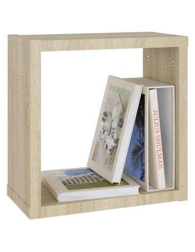 Mensole a Cubo 6 pz Rovere Sonoma 30x15x30 cm