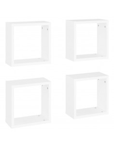 Mensole Parete a Cubo 4 pz Bianche 30x15x30 cm 2