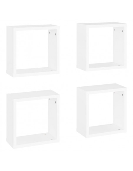 Mensole Parete a Cubo 4 pz Bianche 30x15x30 cm