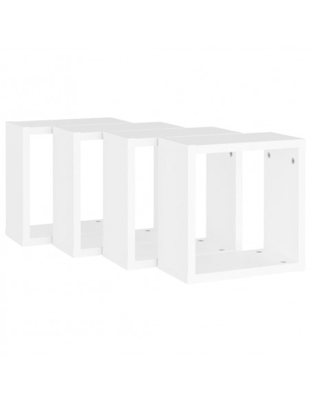 Mensole Parete a Cubo 4 pz Bianche 30x15x30 cm