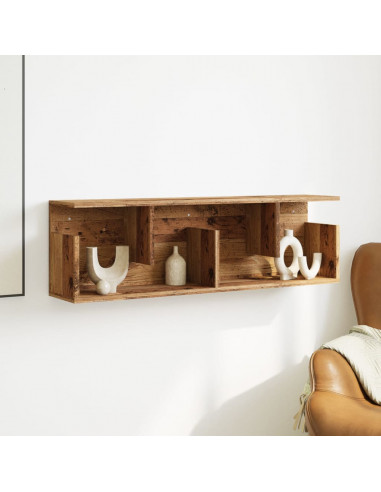 Mobile a Parete 100x20x30 cm Legno Antico in Legno Multistrato
