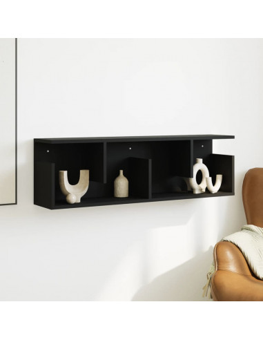Mobile a Parete 100x20x30 cm Nero in Legno Multistrato