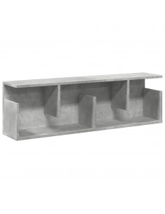 Mobile a Parete 100x20x30cm Grigio Cemento in Legno Multistrato 2